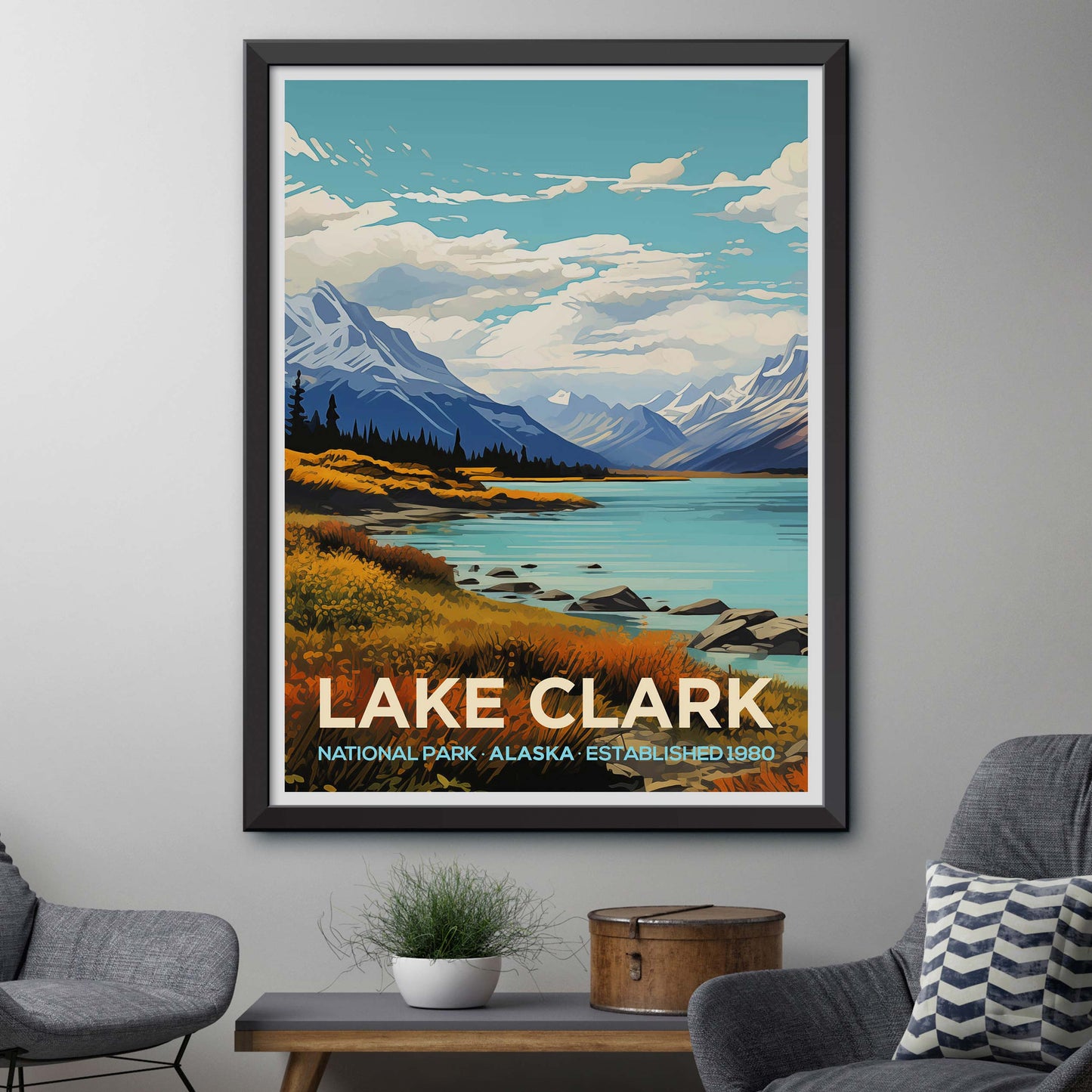 Lake Clark National Park Poster, National Park Gift, Nature Lover Gift, Printable Wall Art