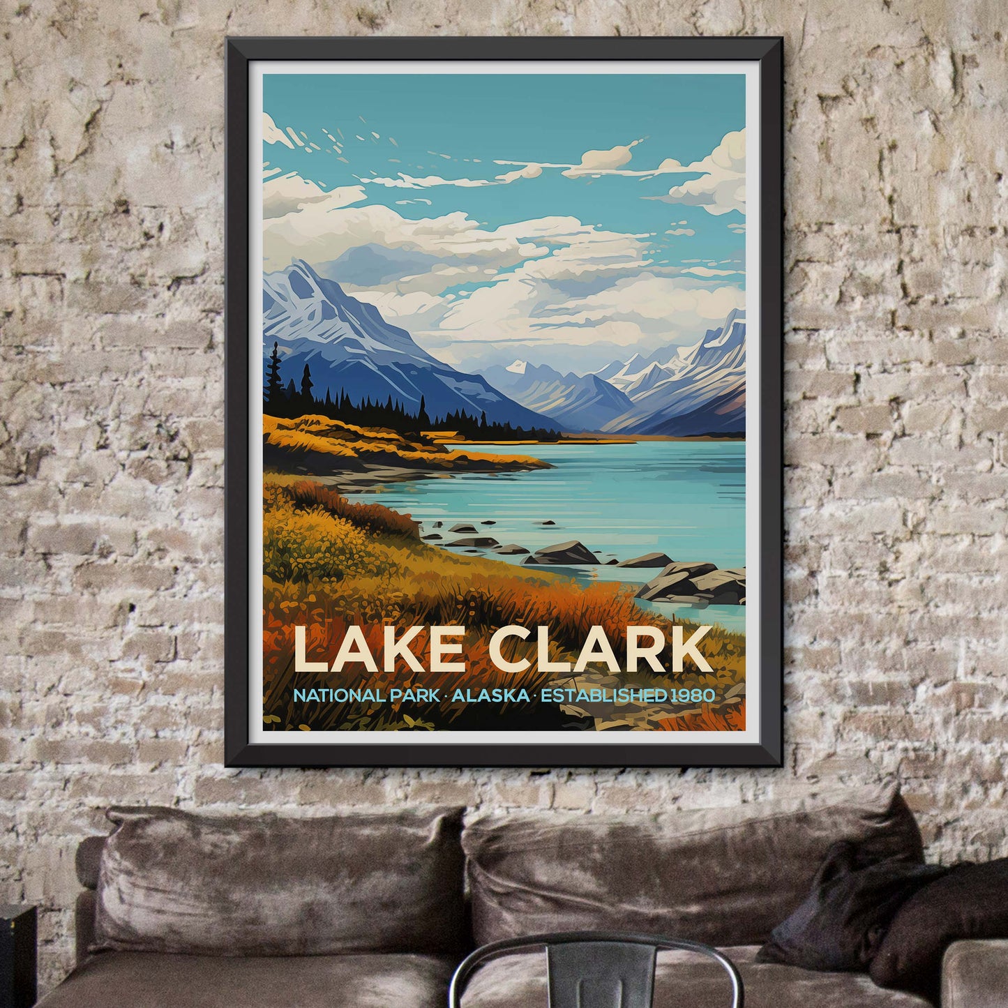 Lake Clark National Park Poster, National Park Gift, Nature Lover Gift, Printable Wall Art