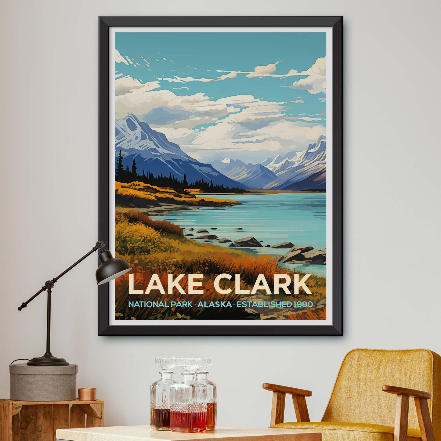 Lake Clark National Park Poster, National Park Gift, Nature Lover Gift, Printable Wall Art