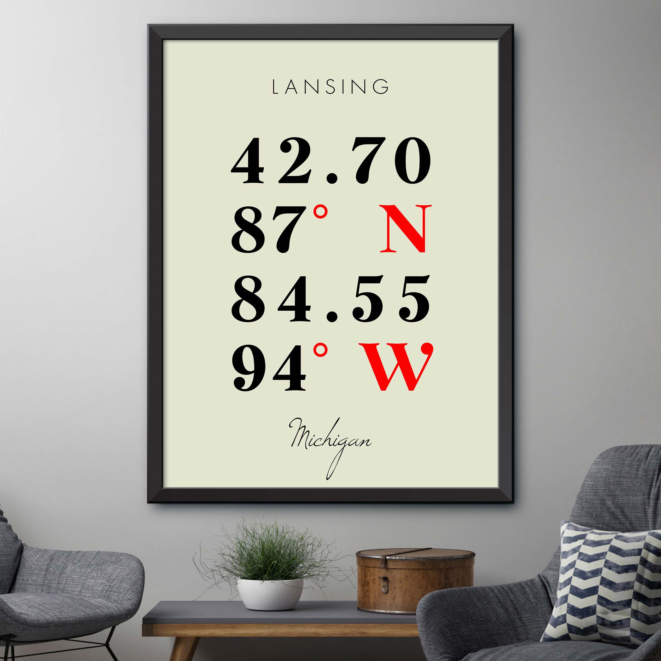 Lansing Coordinate Map – Dormfuly