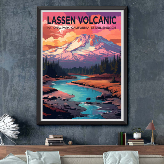 Lassen Volcanic National Park Travel Print Wall Art Lassen Volcanic Wall