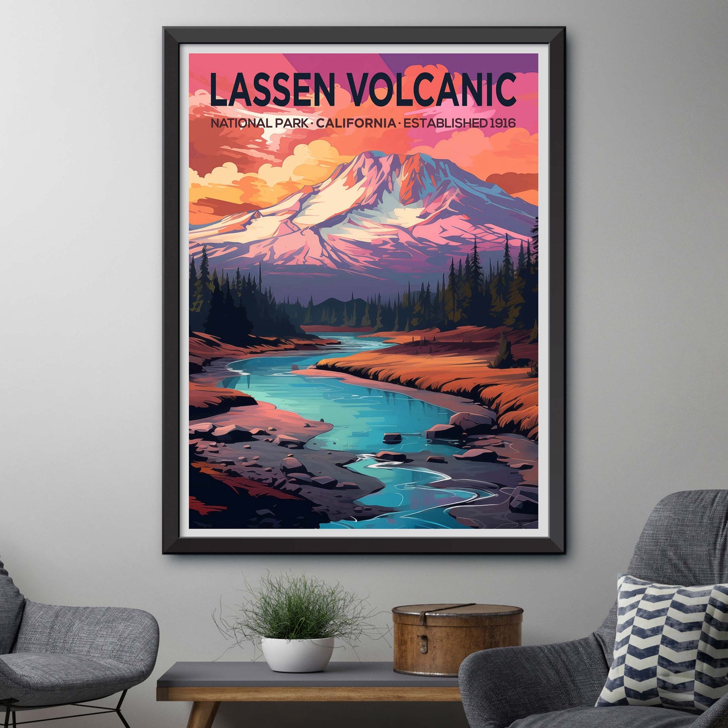 Lassen Volcanic National Park Travel Print Wall Art Lassen Volcanic Wall