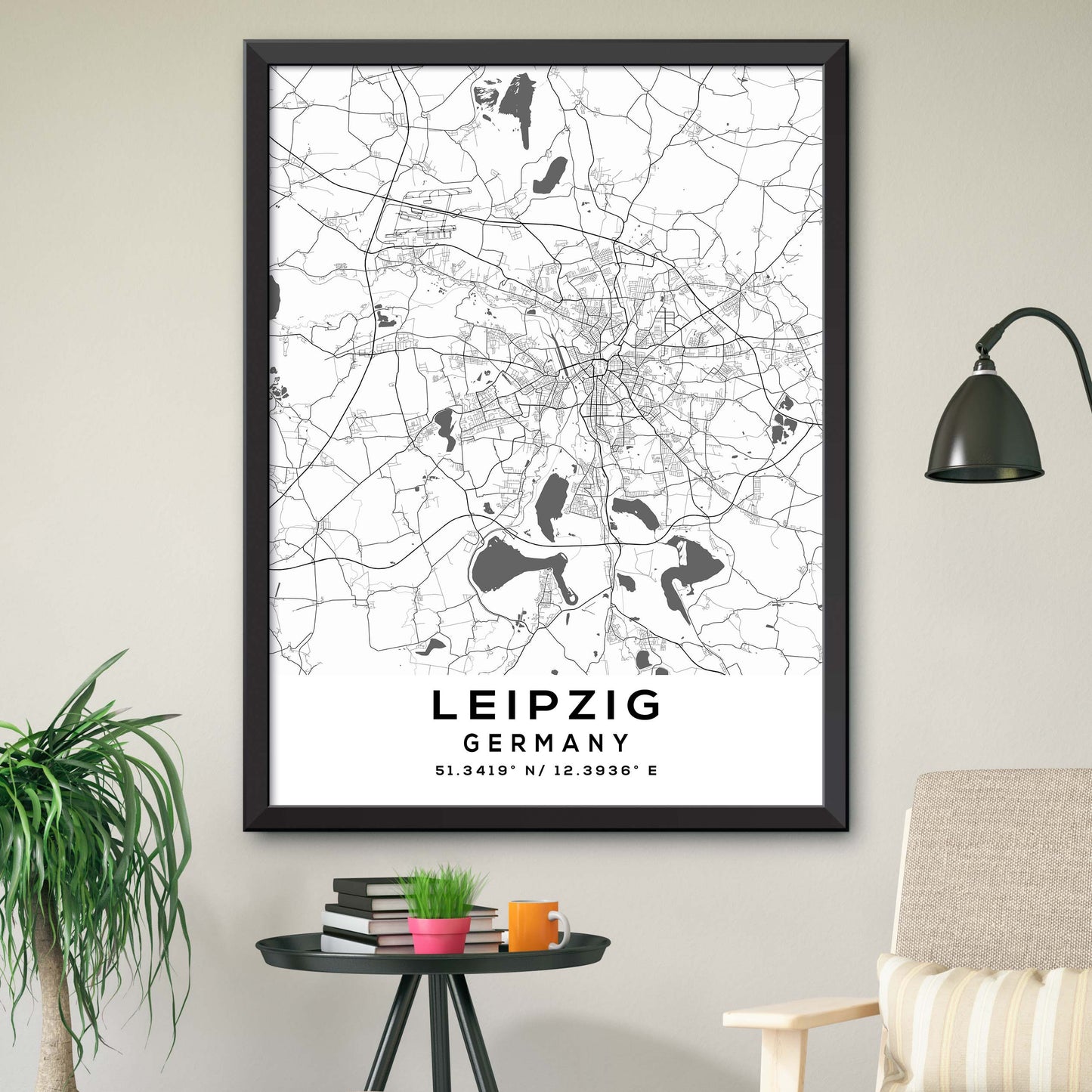 Leipzig,Germany Map Print