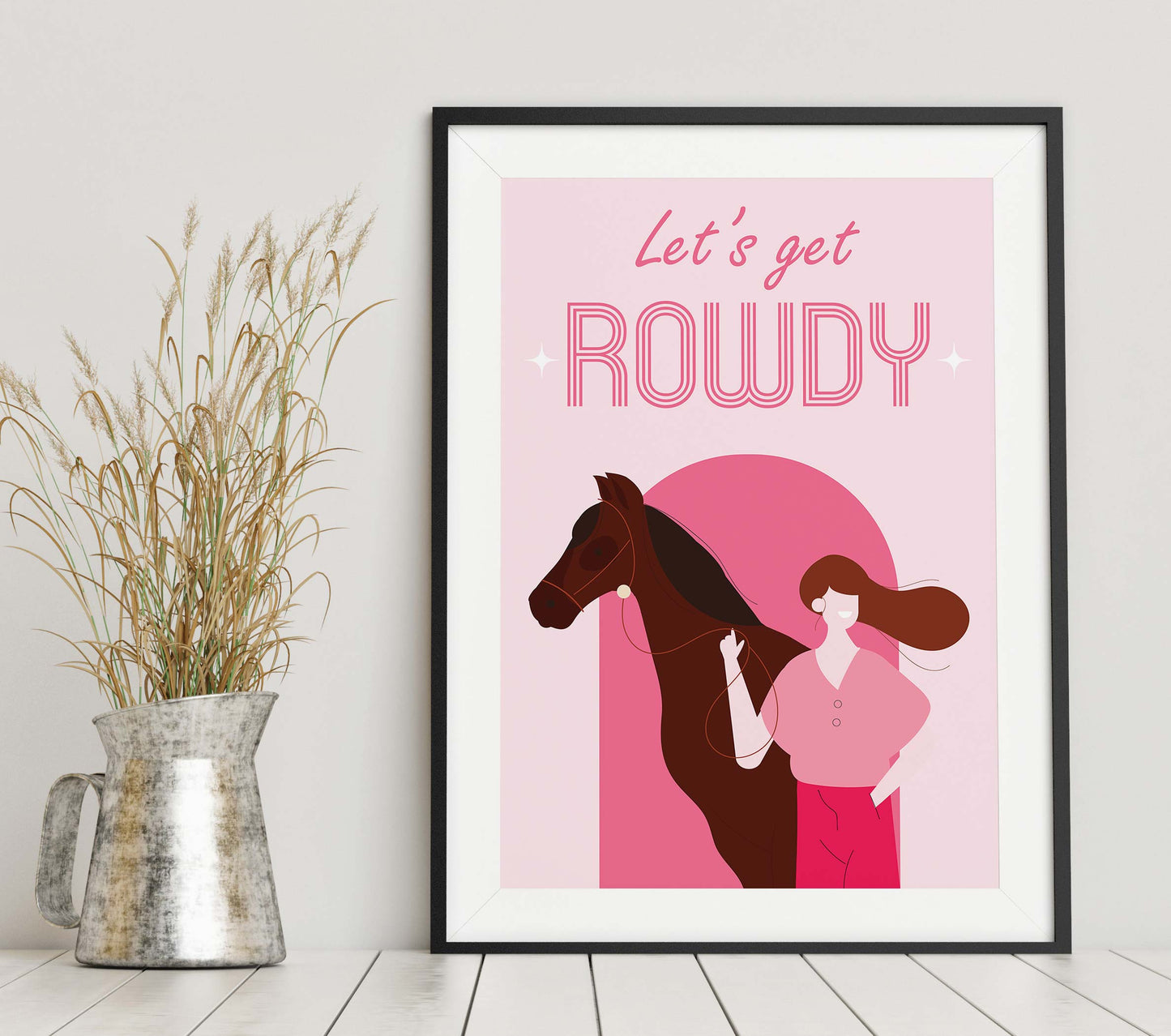 Pink Lets Get Rowdy Print