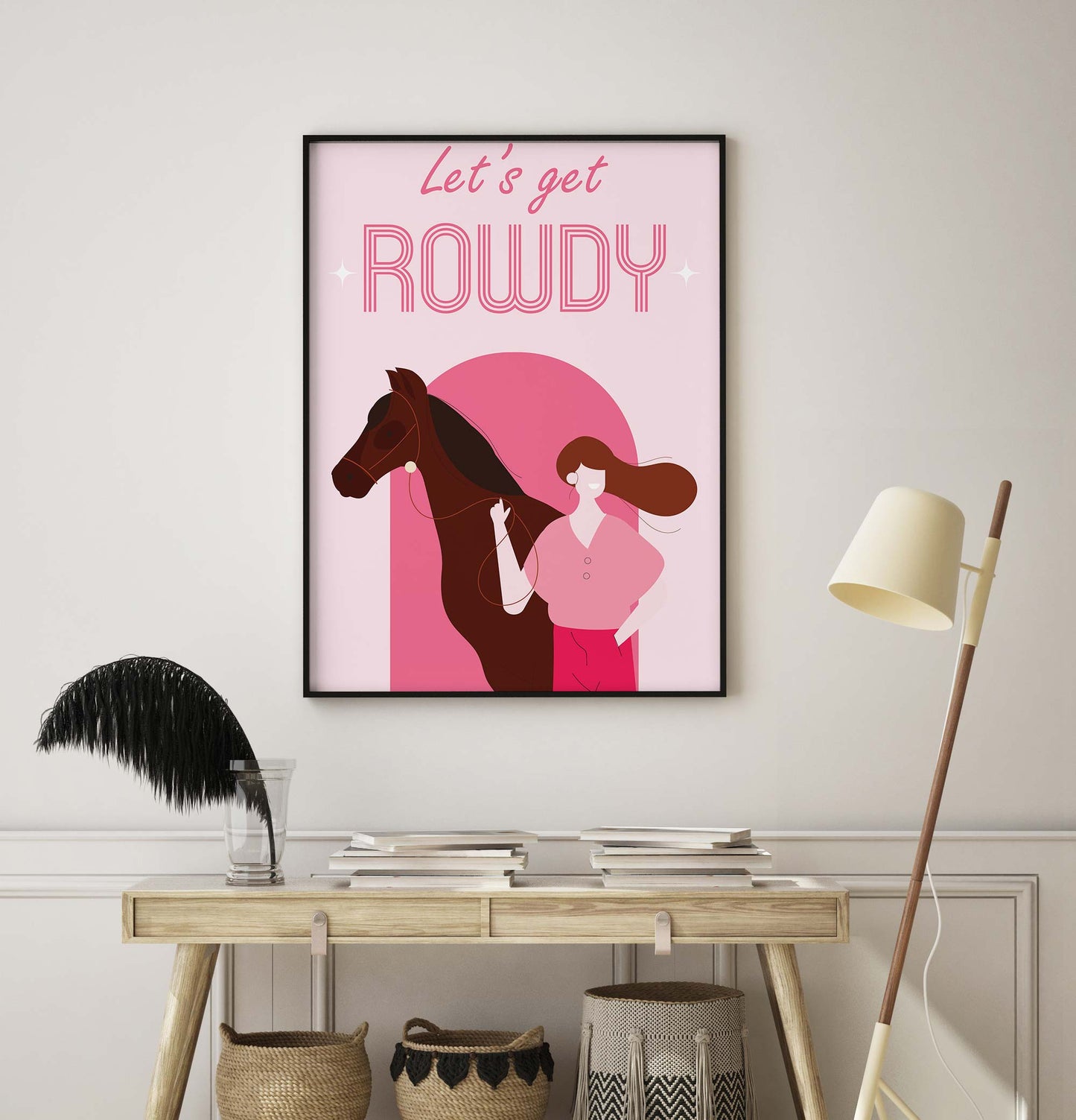 Pink Lets Get Rowdy Print