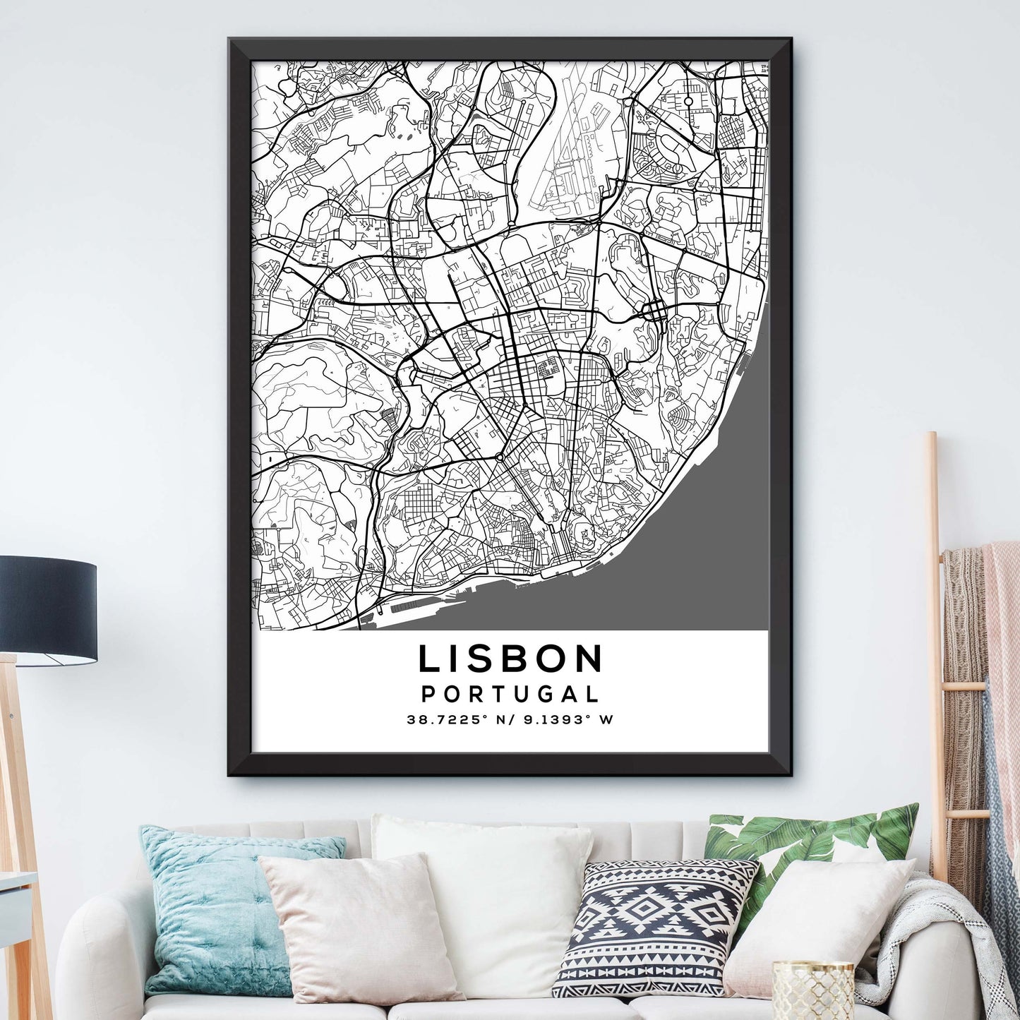 Lisbon,Portugal Map Print