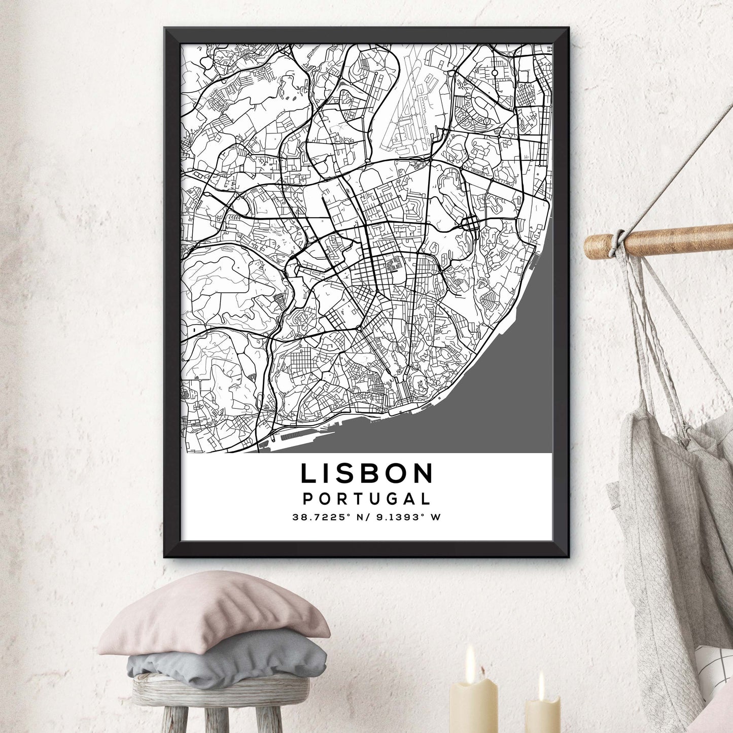 Lisbon,Portugal Map Print