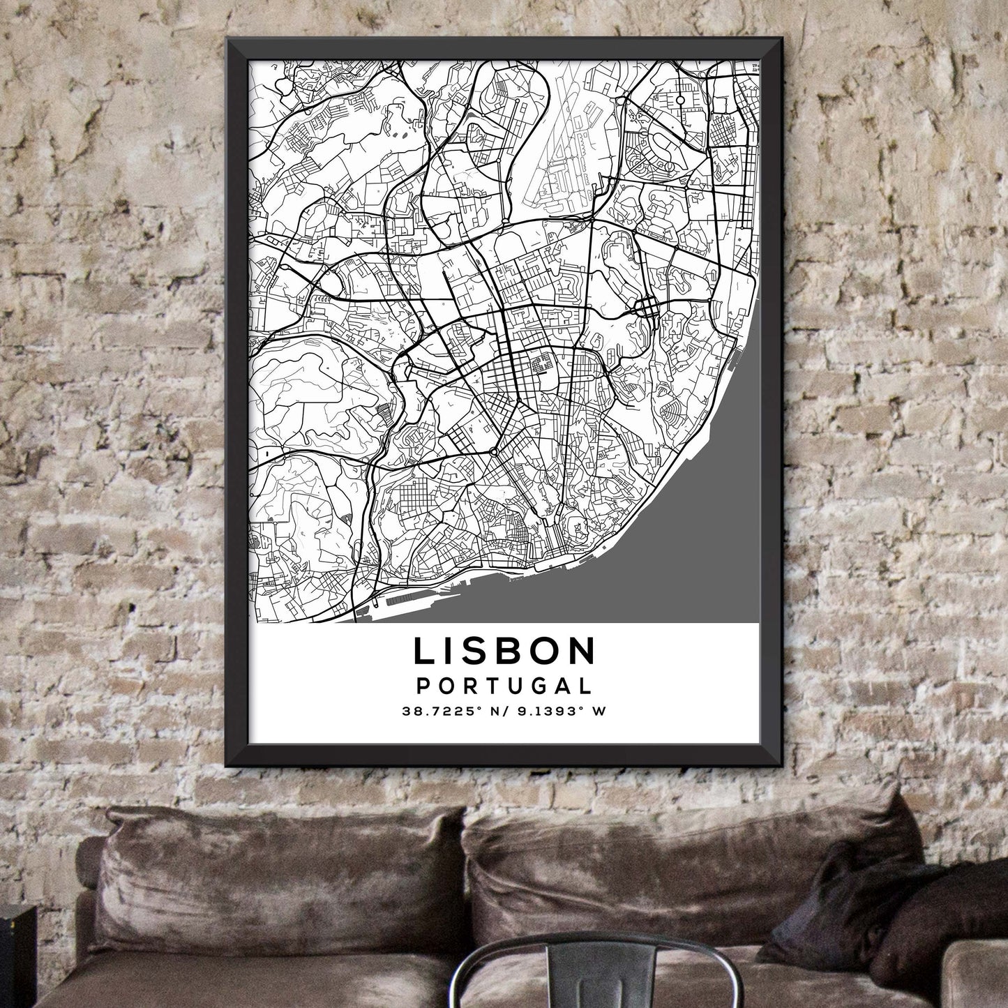 Lisbon,Portugal Map Print