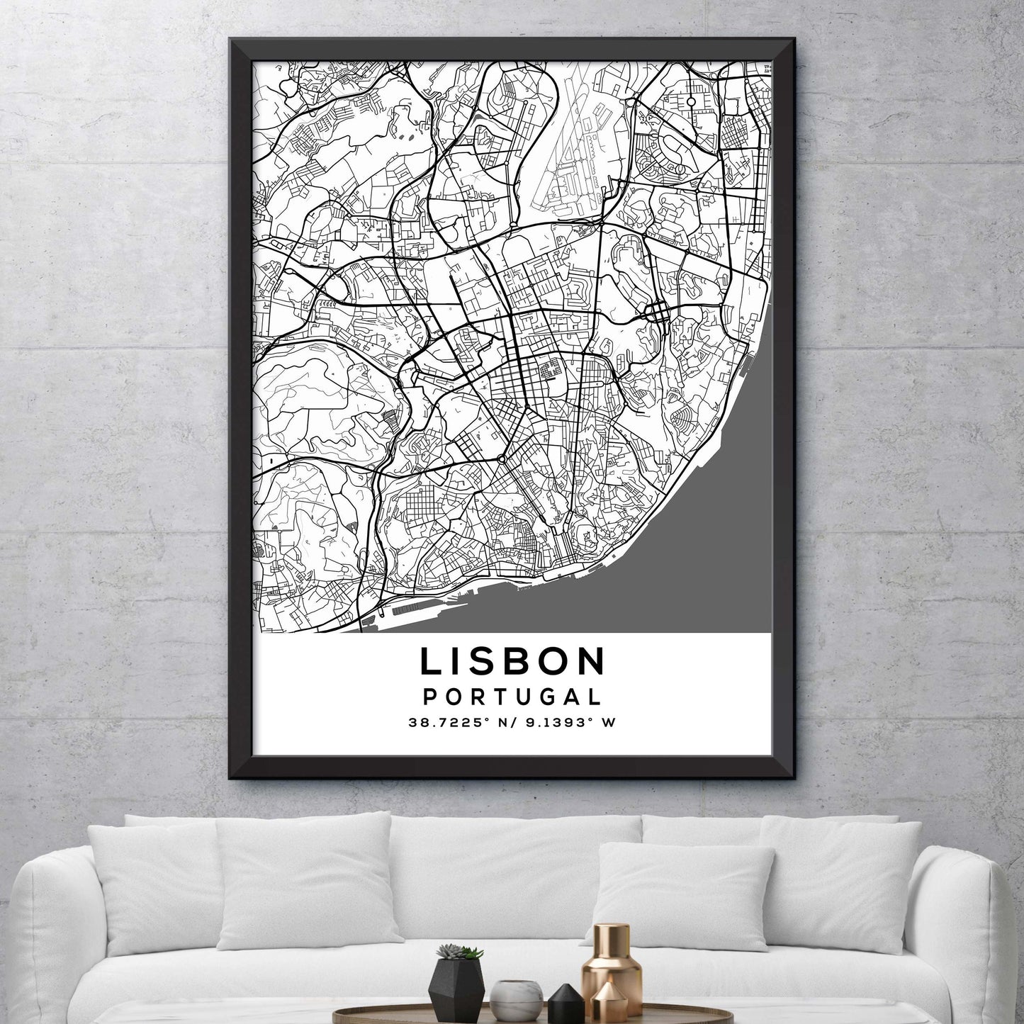 Lisbon,Portugal Map Print