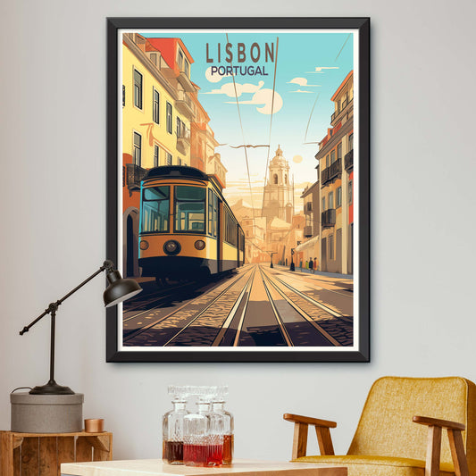 Lisbon Travel Print Wall Art Lisbon Wall Hanging Home Décor Lisbon Gift Art