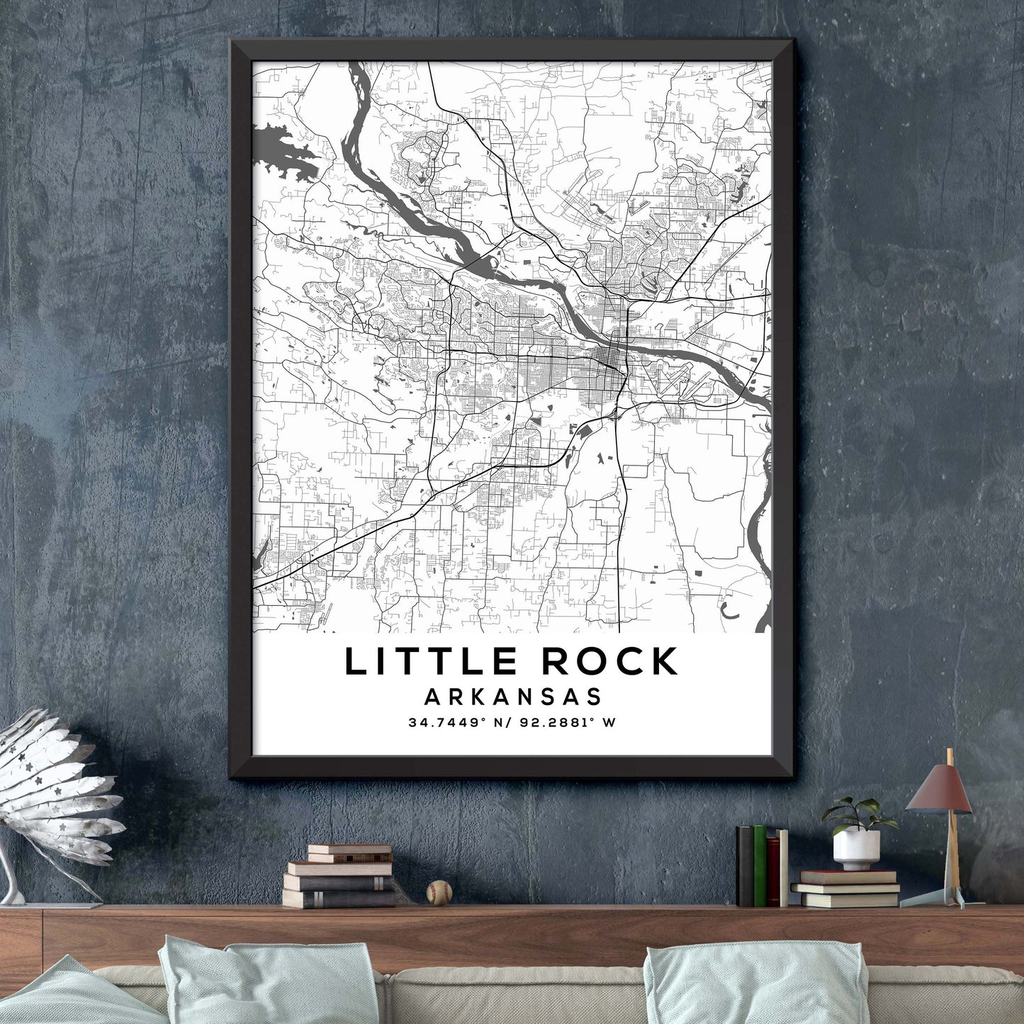 Little-Rock,Arkansas Map Print