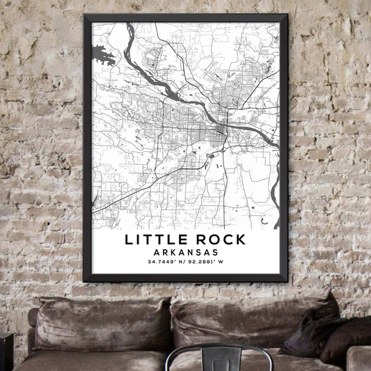 Little-Rock,Arkansas Map Print