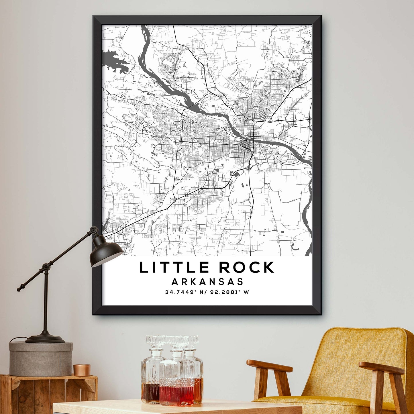 Little-Rock,Arkansas Map Print