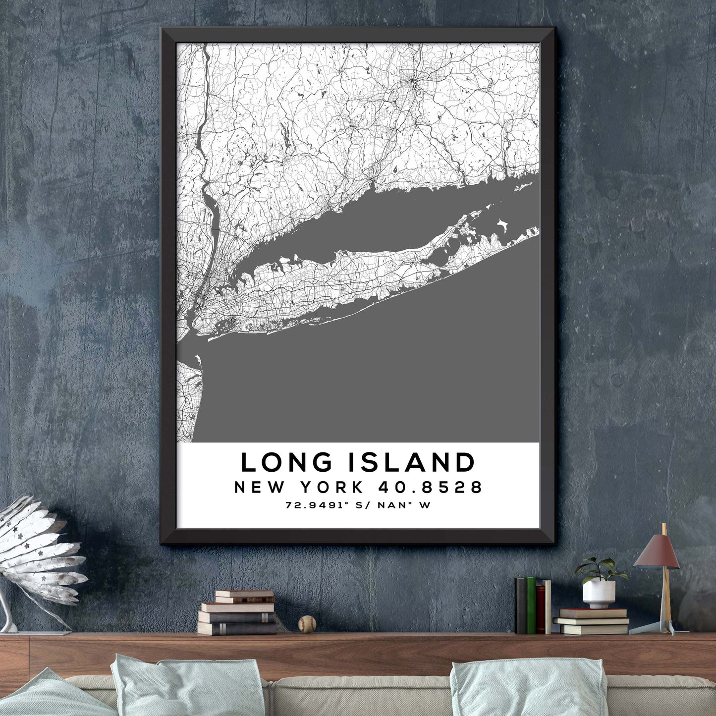 Long-Island,New-York-40.8528 Map Print