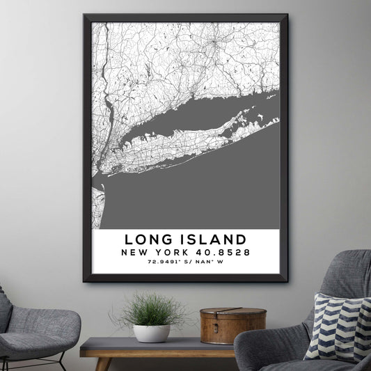 Long-Island,New-York-40.8528 Map Print