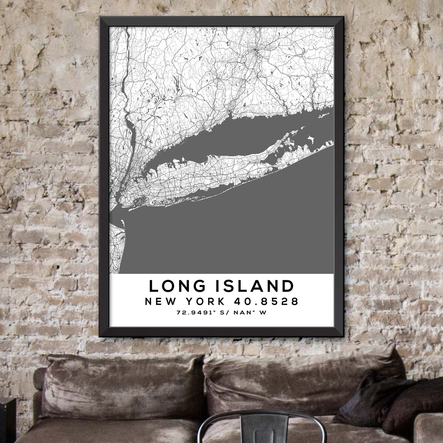 Long-Island,New-York-40.8528 Map Print