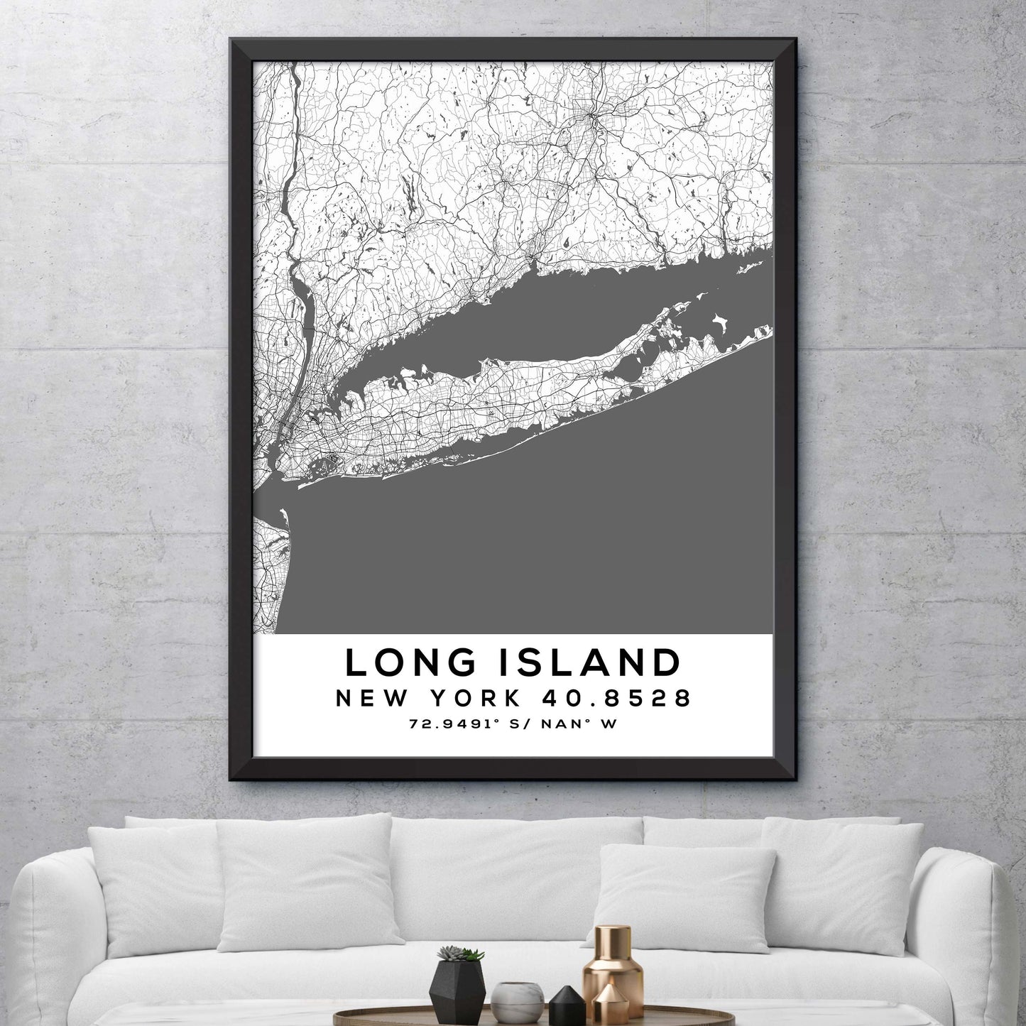 Long-Island,New-York-40.8528 Map Print