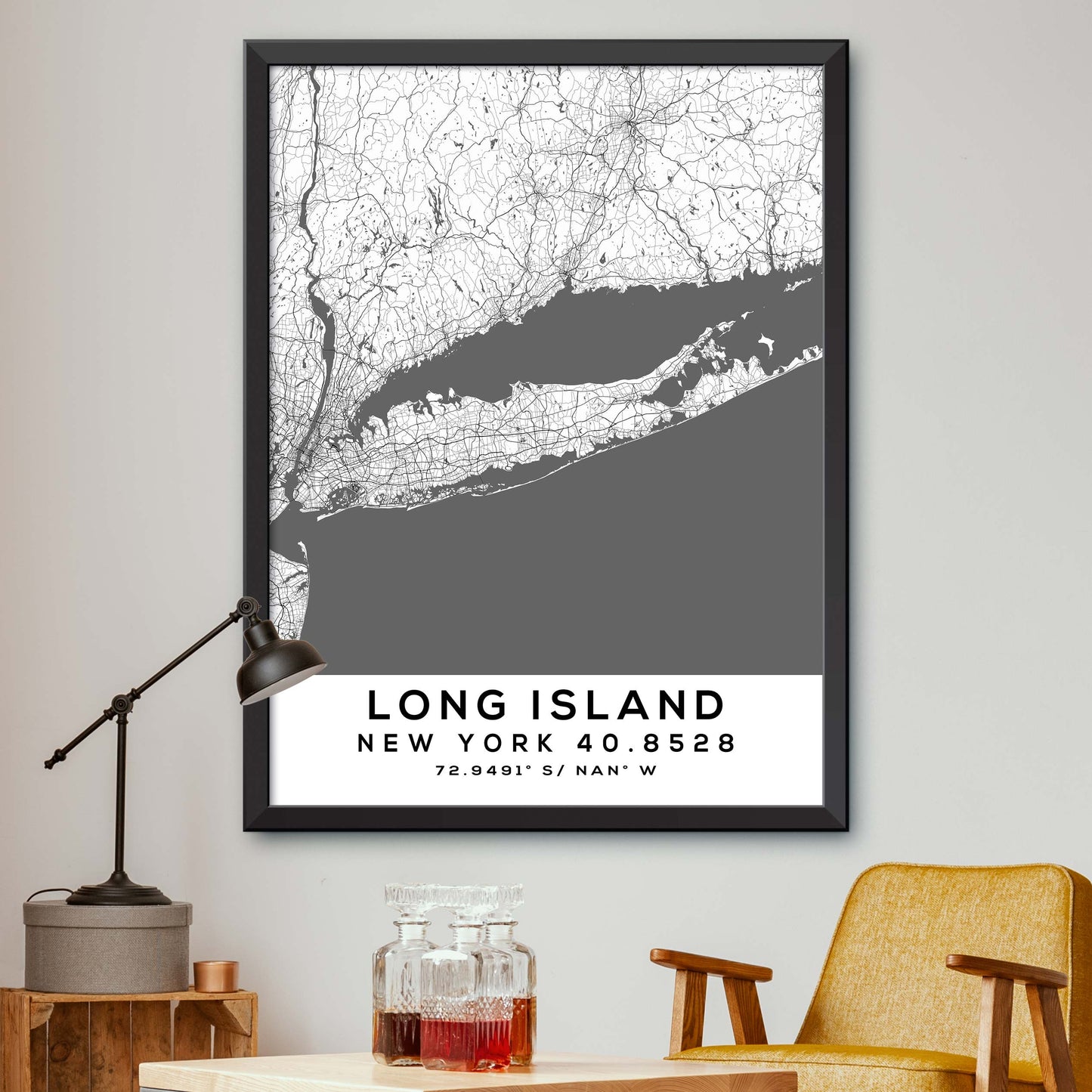 Long-Island,New-York-40.8528 Map Print