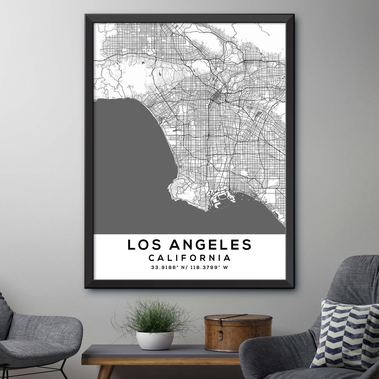 Los-Angeles,California Map Print