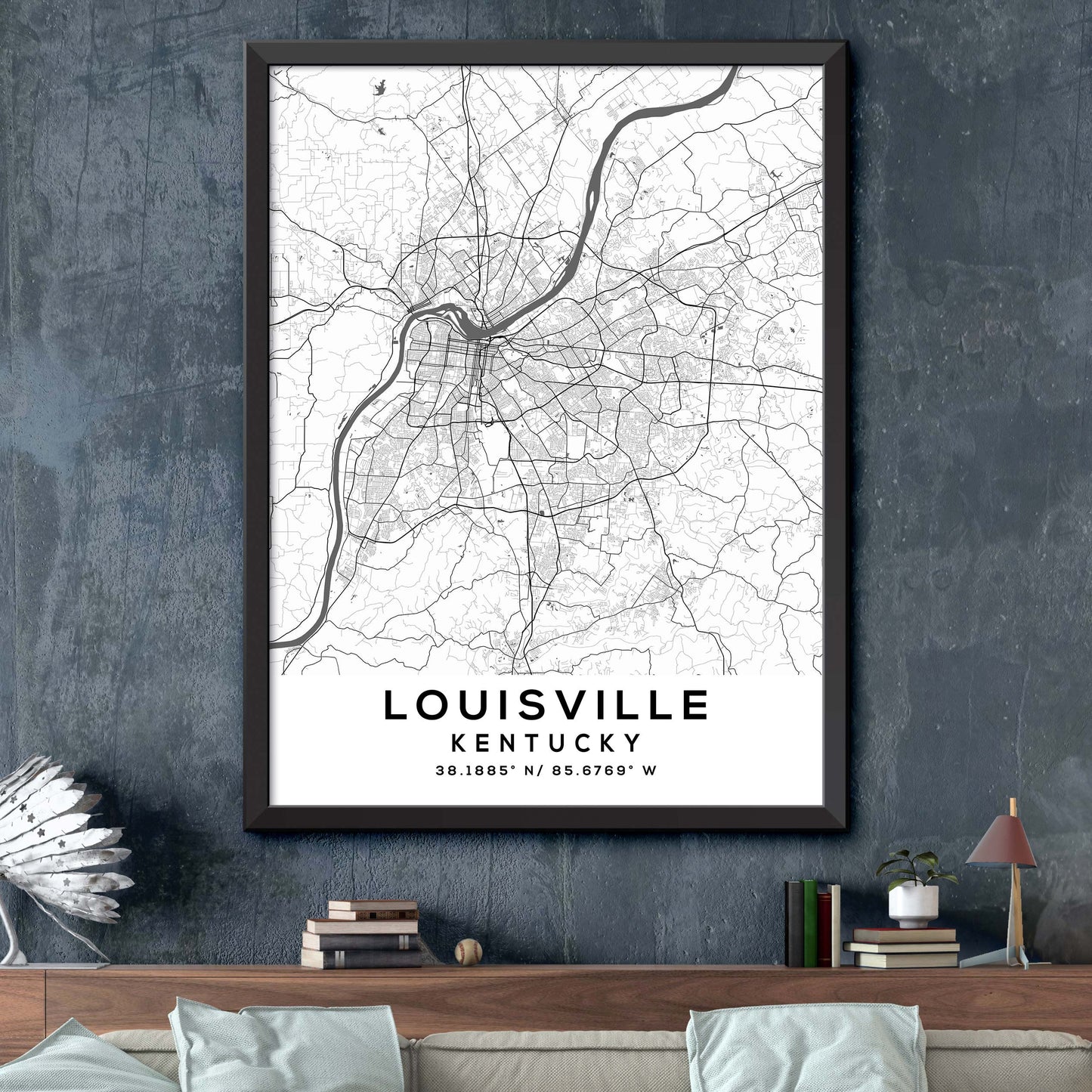 Louisville,Kentucky Map Print