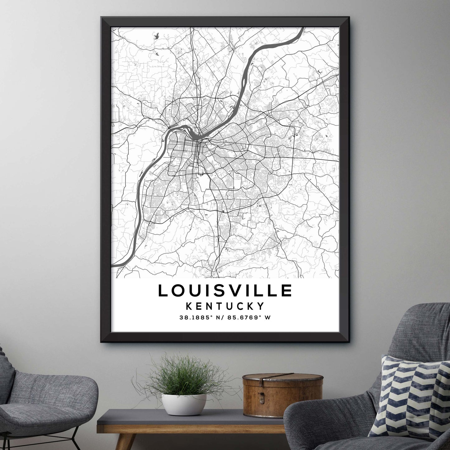 Louisville,Kentucky Map Print