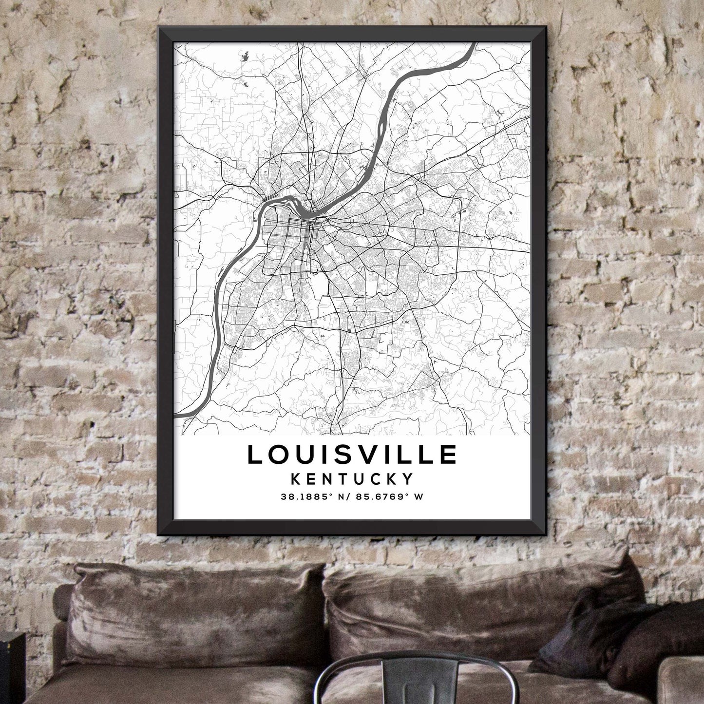 Louisville,Kentucky Map Print