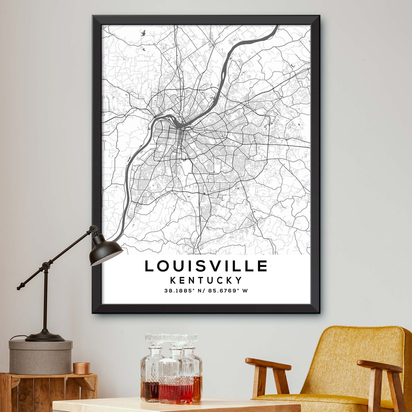 Louisville,Kentucky Map Print