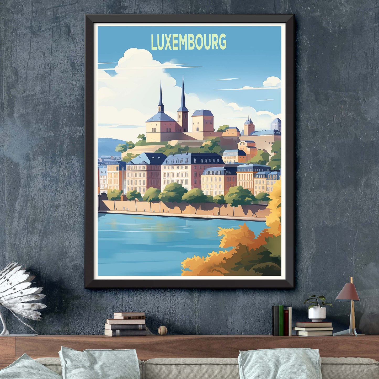 Luxembourg Travel Print Luxembourg Wall Art Luxembourg Gift