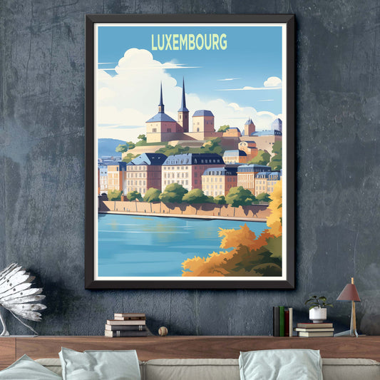 Luxembourg Travel Print Luxembourg Wall Art Luxembourg Gift