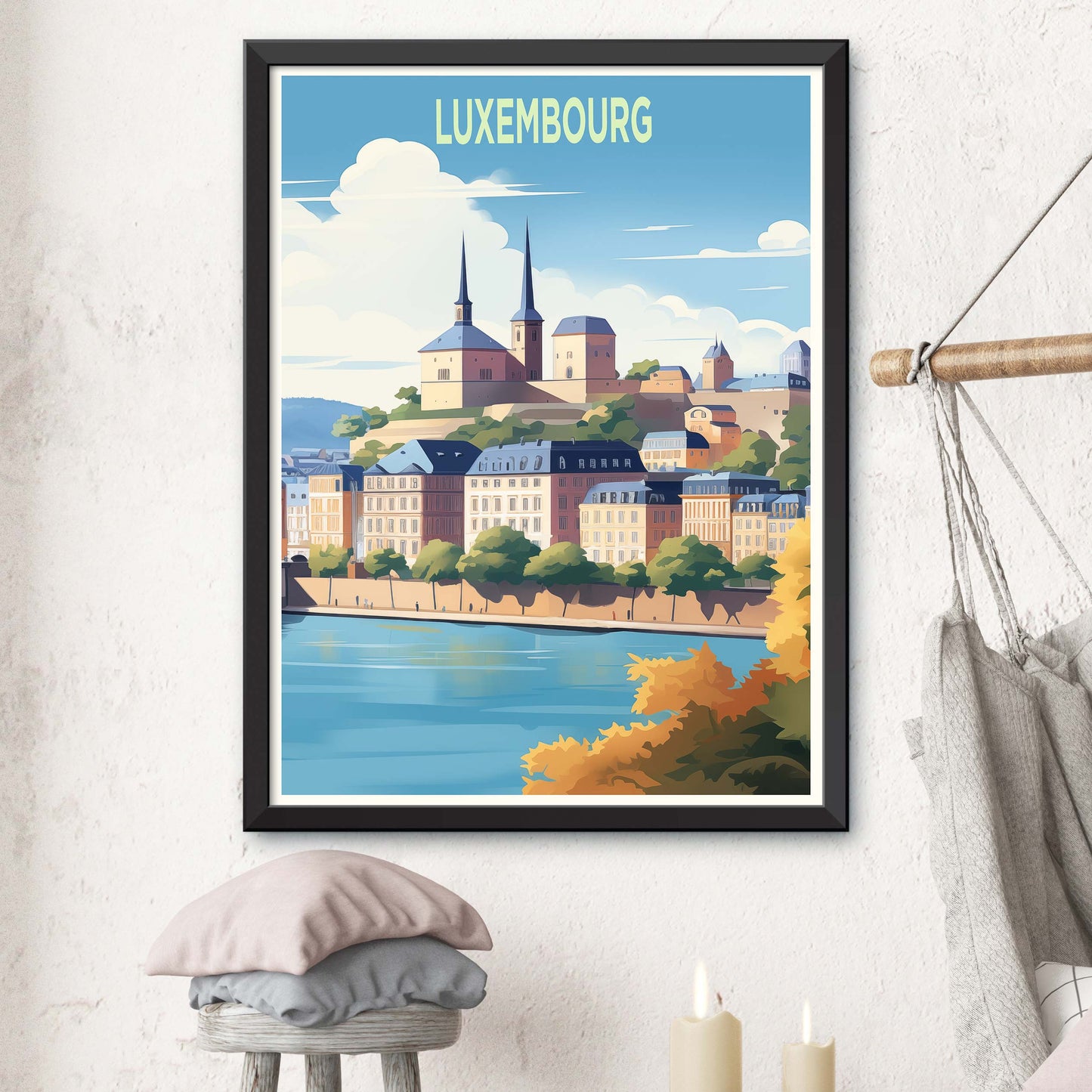 Luxembourg Travel Print Luxembourg Wall Art Luxembourg Gift