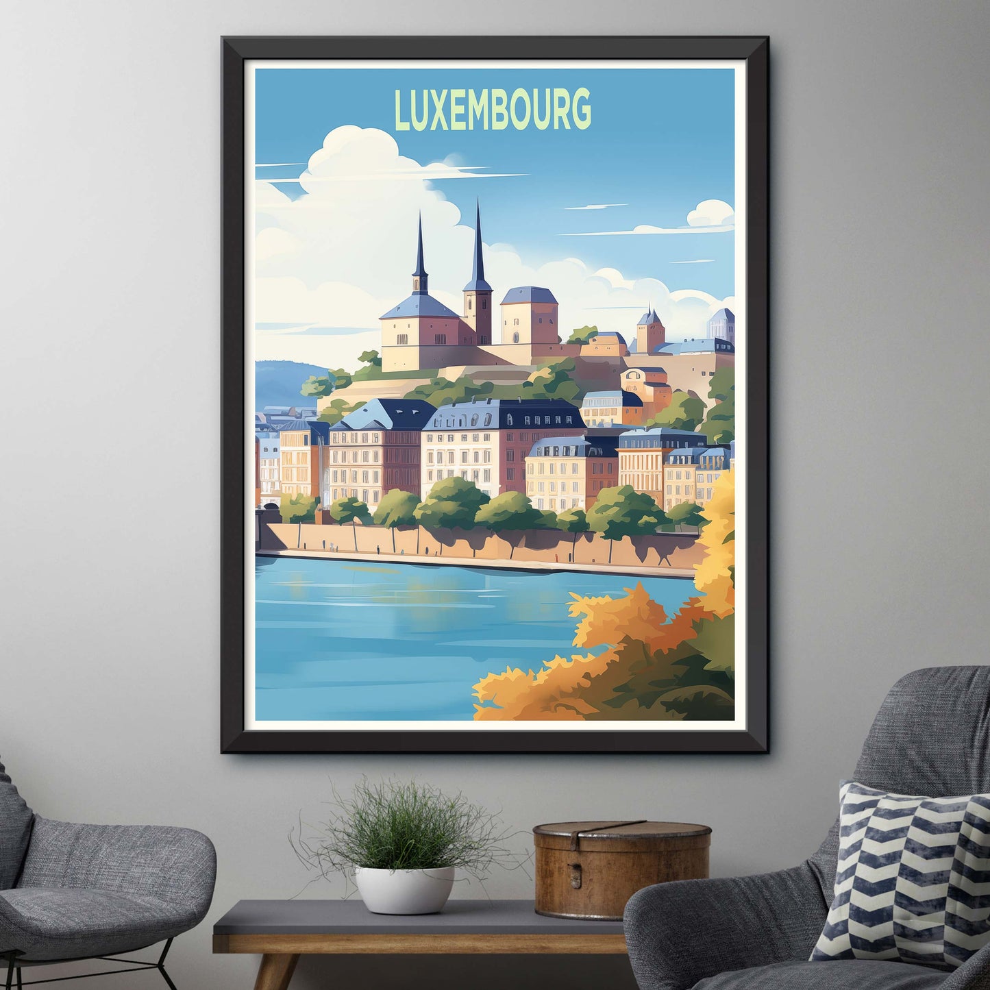 Luxembourg Travel Print Luxembourg Wall Art Luxembourg Gift