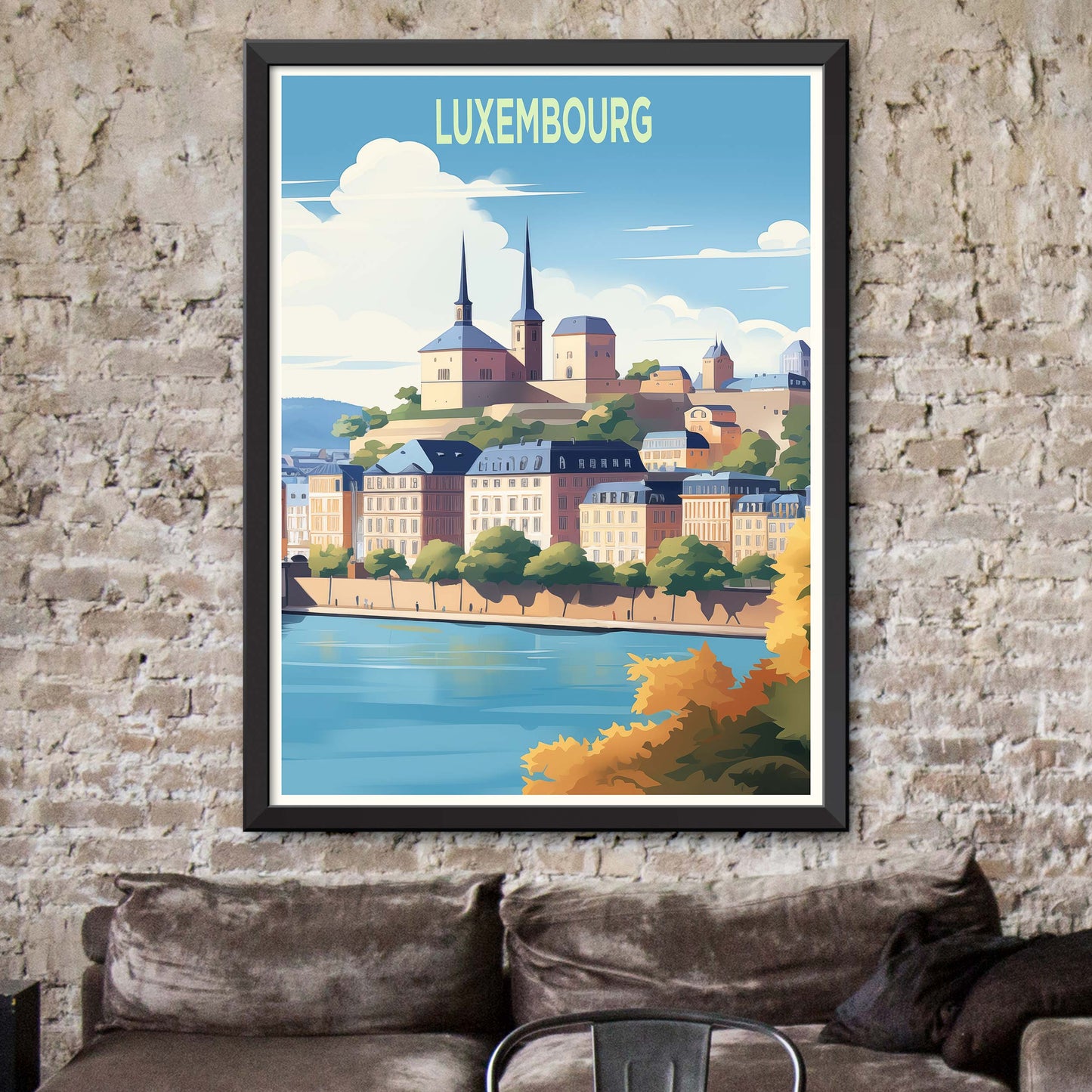 Luxembourg Travel Print Luxembourg Wall Art Luxembourg Gift