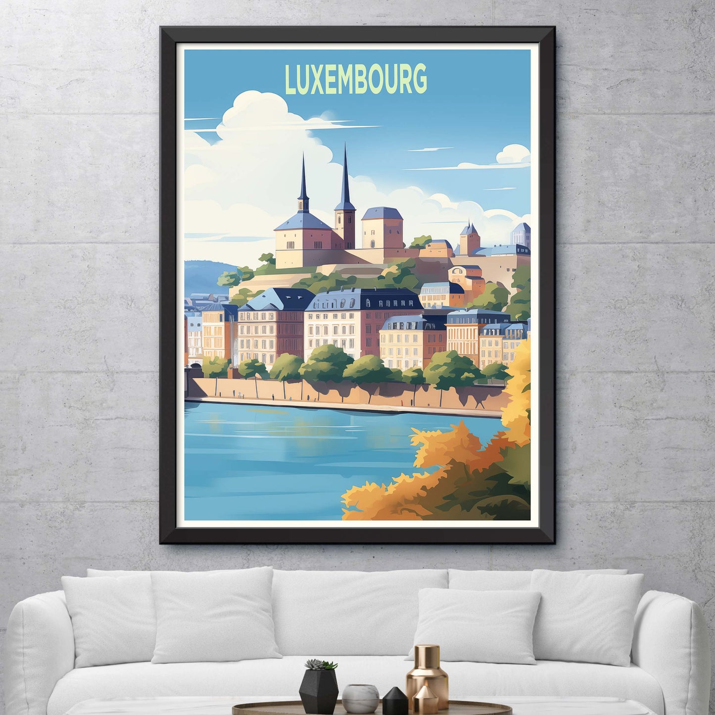 Luxembourg Travel Print Luxembourg Wall Art Luxembourg Gift