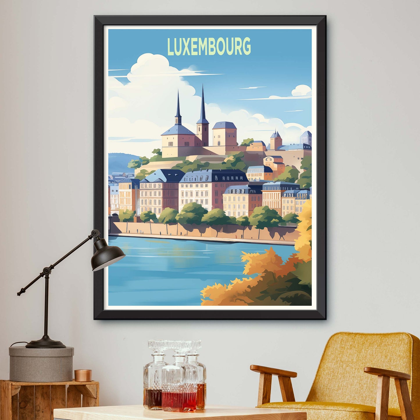 Luxembourg Travel Print Luxembourg Wall Art Luxembourg Gift