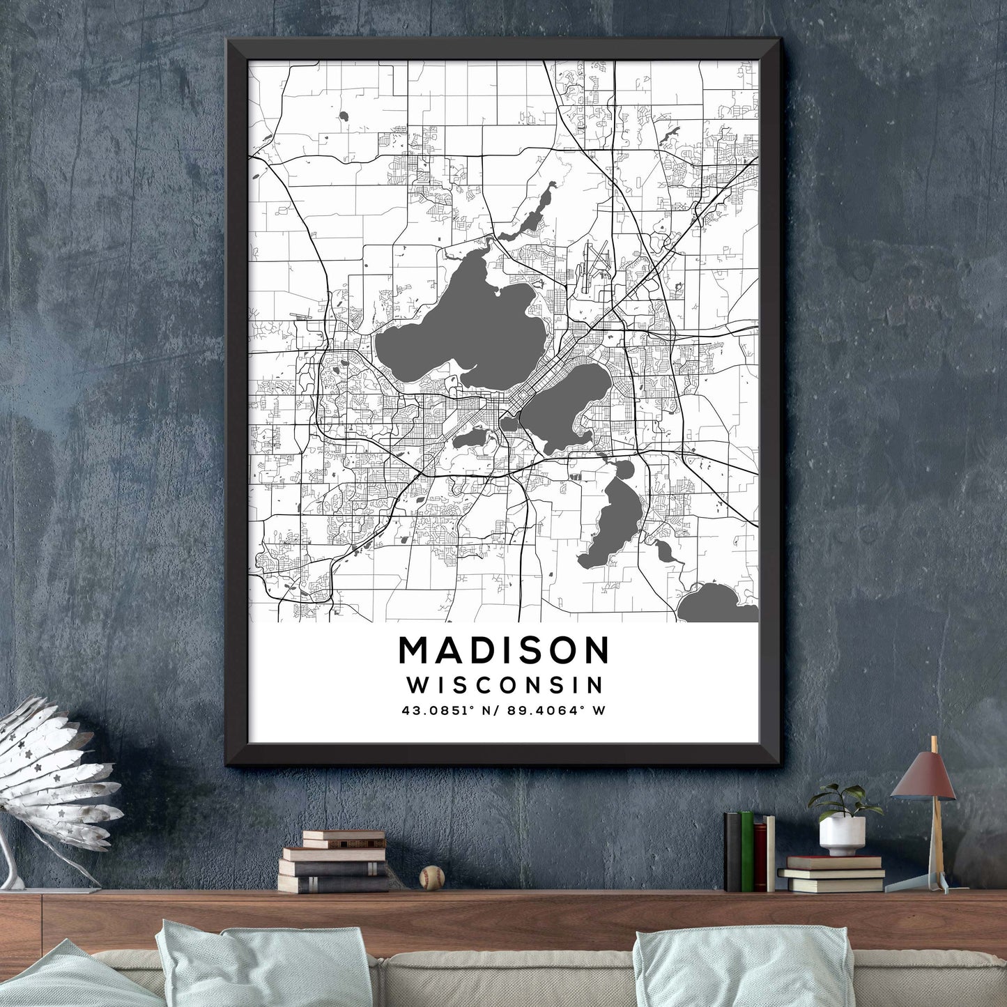 Madison,Wisconsin Map Print