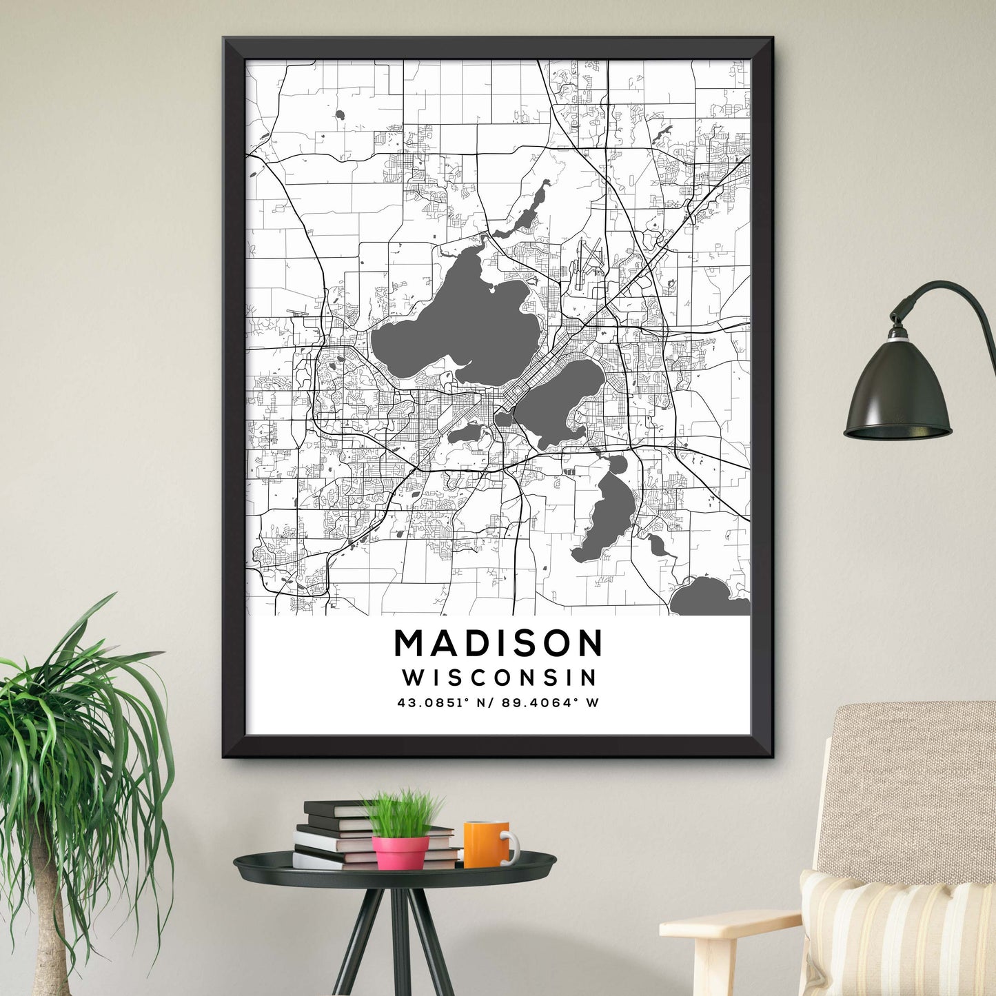 Madison,Wisconsin Map Print