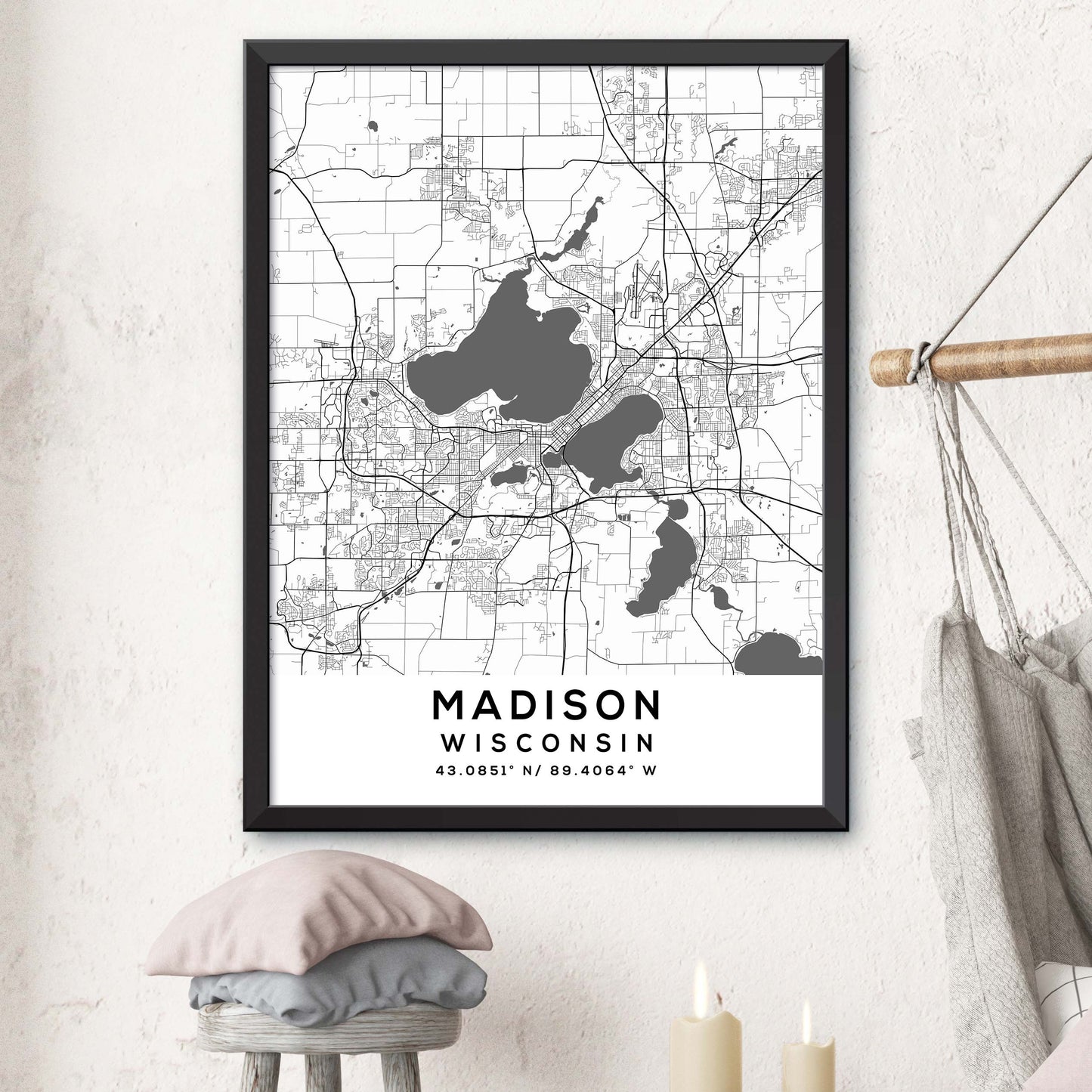 Madison,Wisconsin Map Print