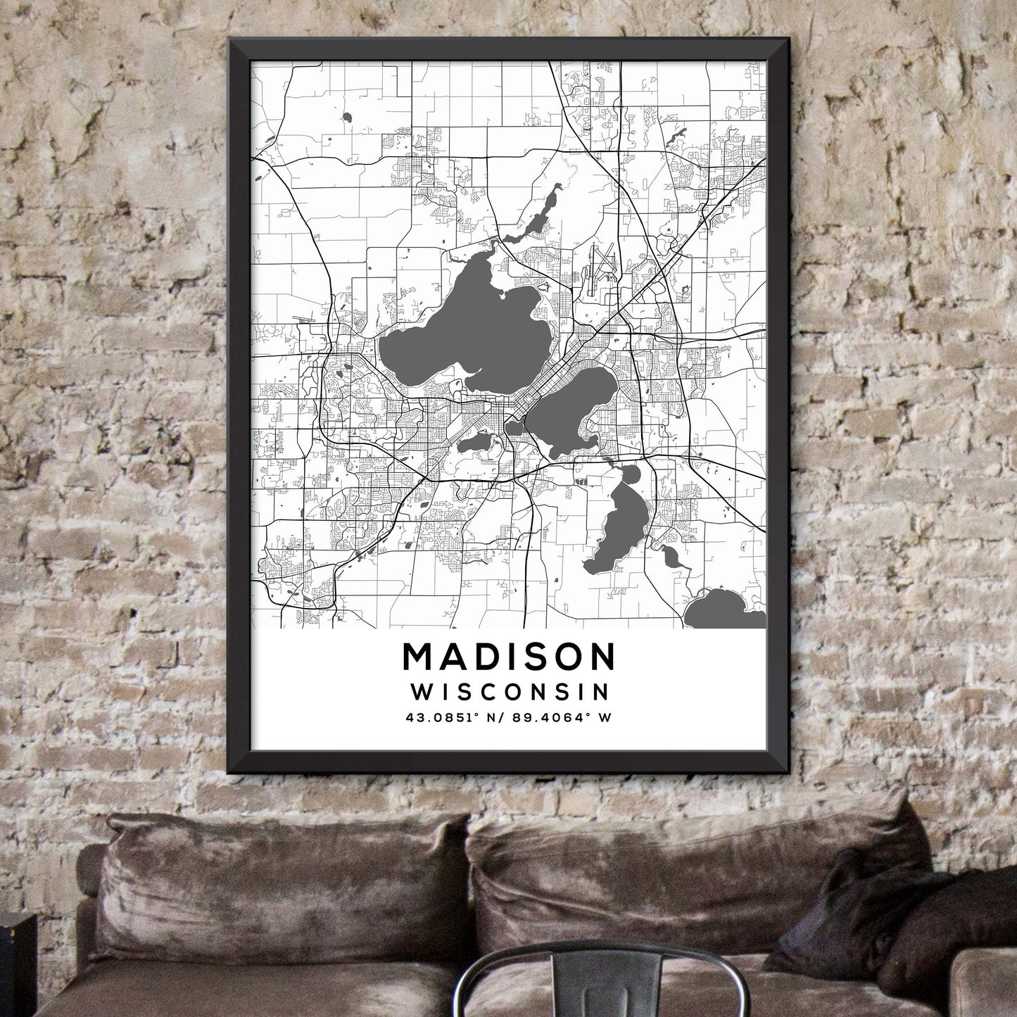 Madison,Wisconsin Map Print