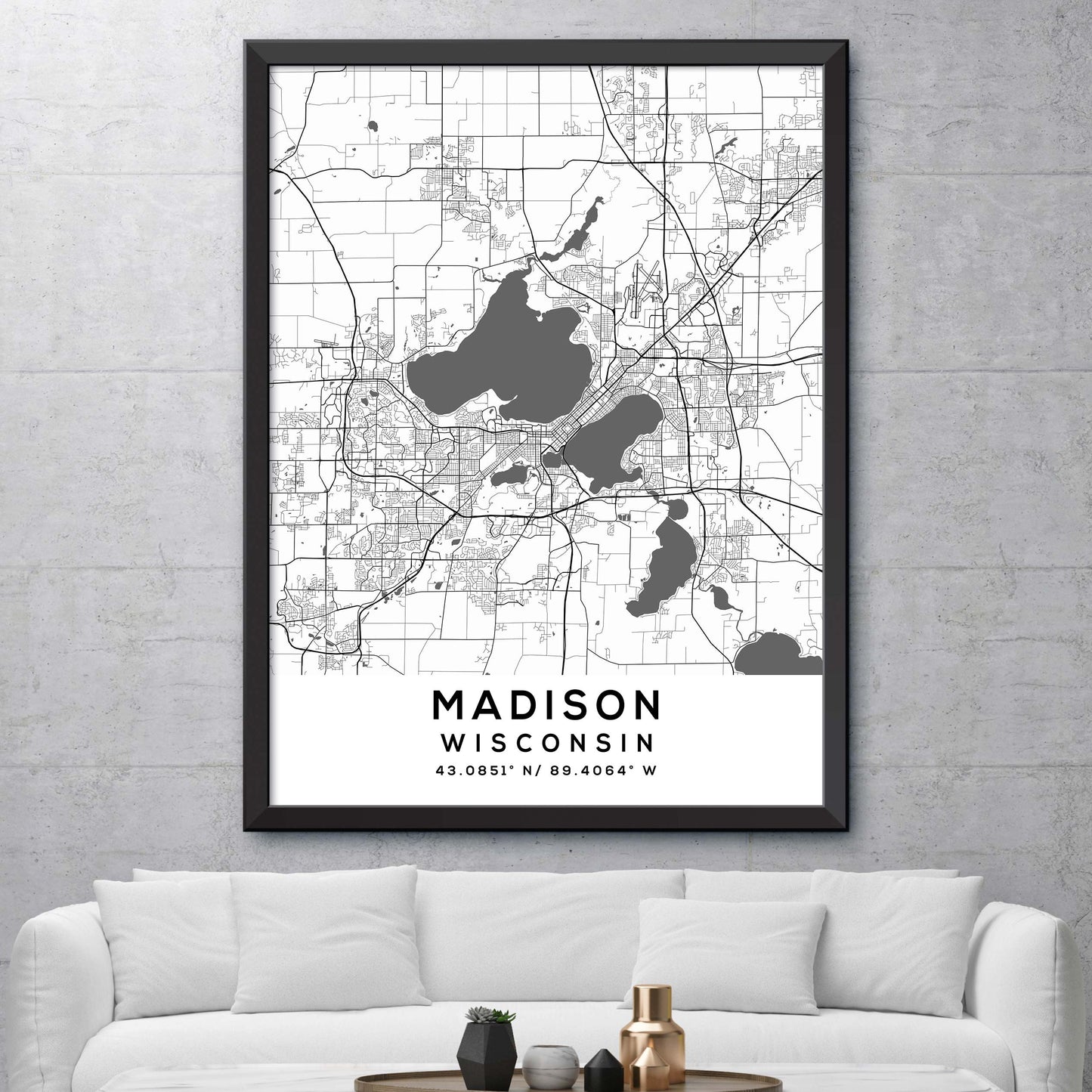 Madison,Wisconsin Map Print