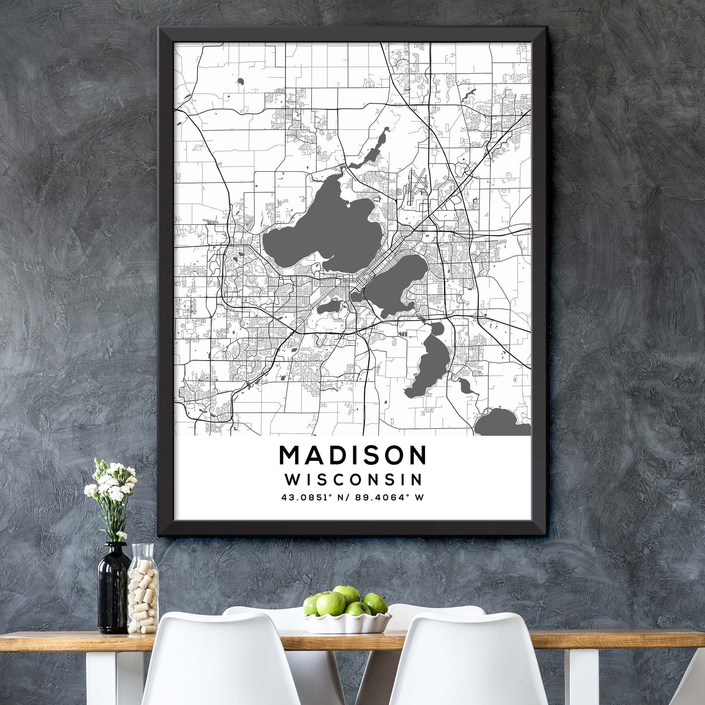 Madison,Wisconsin Map Print