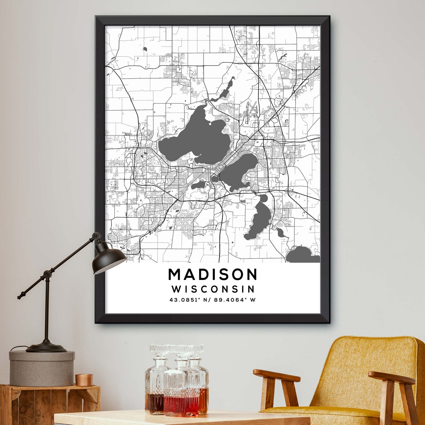 Madison,Wisconsin Map Print