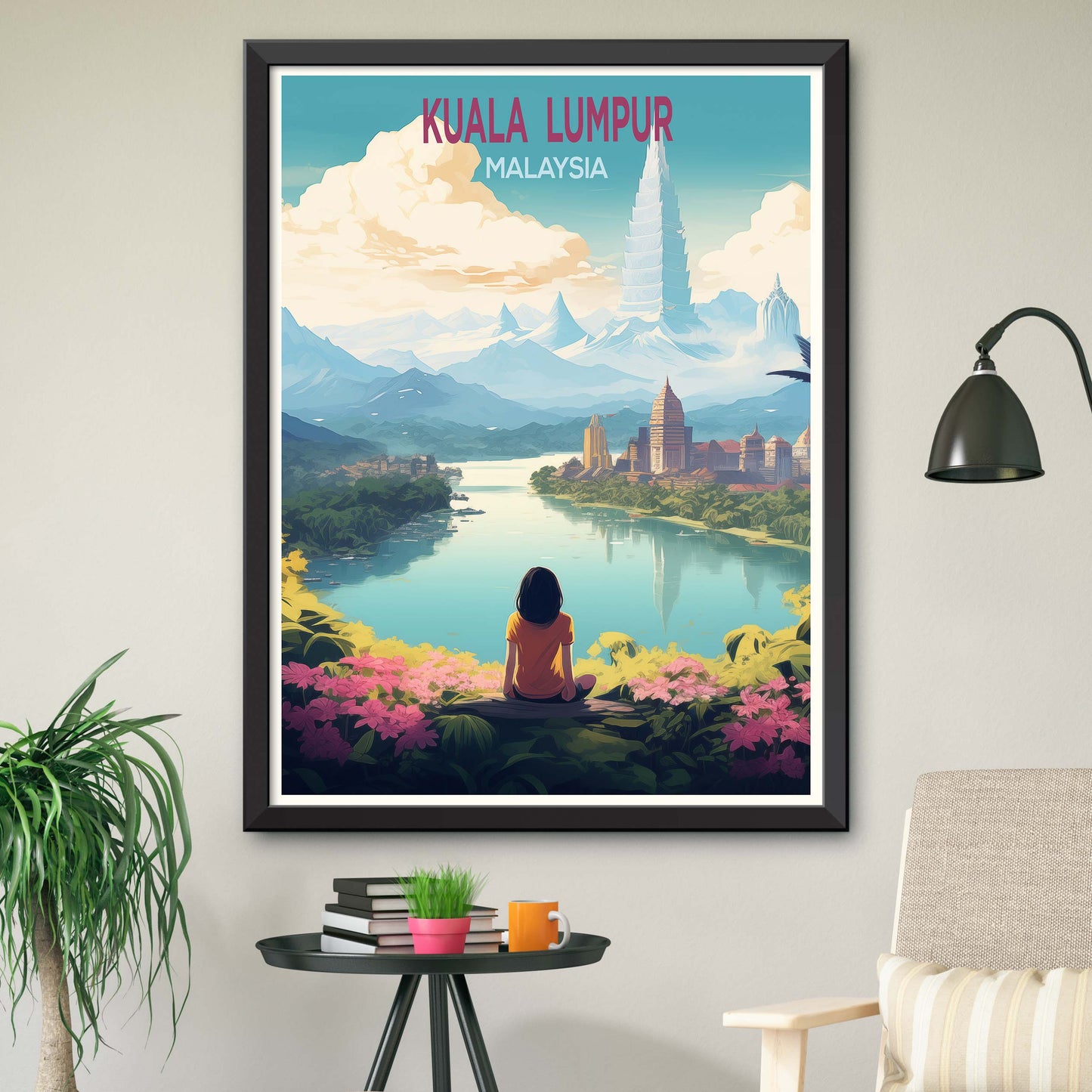 Malaysia_Kuala_Lumpur, Malaysia travel poster Digital Wall Print Art