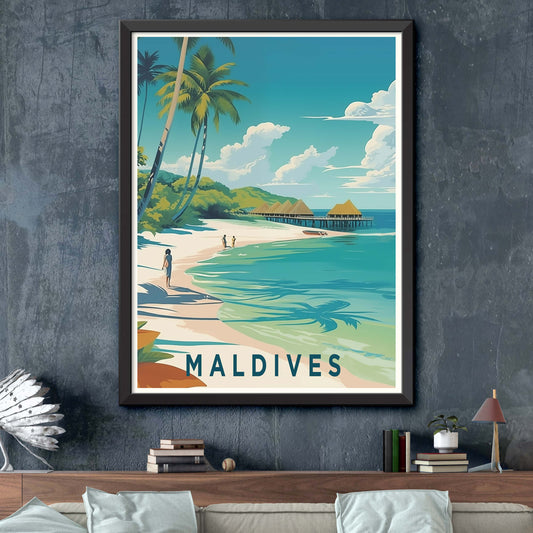 Maldives Travel Print Wall Art Maldives Wall Hanging Home Décor Maldives Gift Art