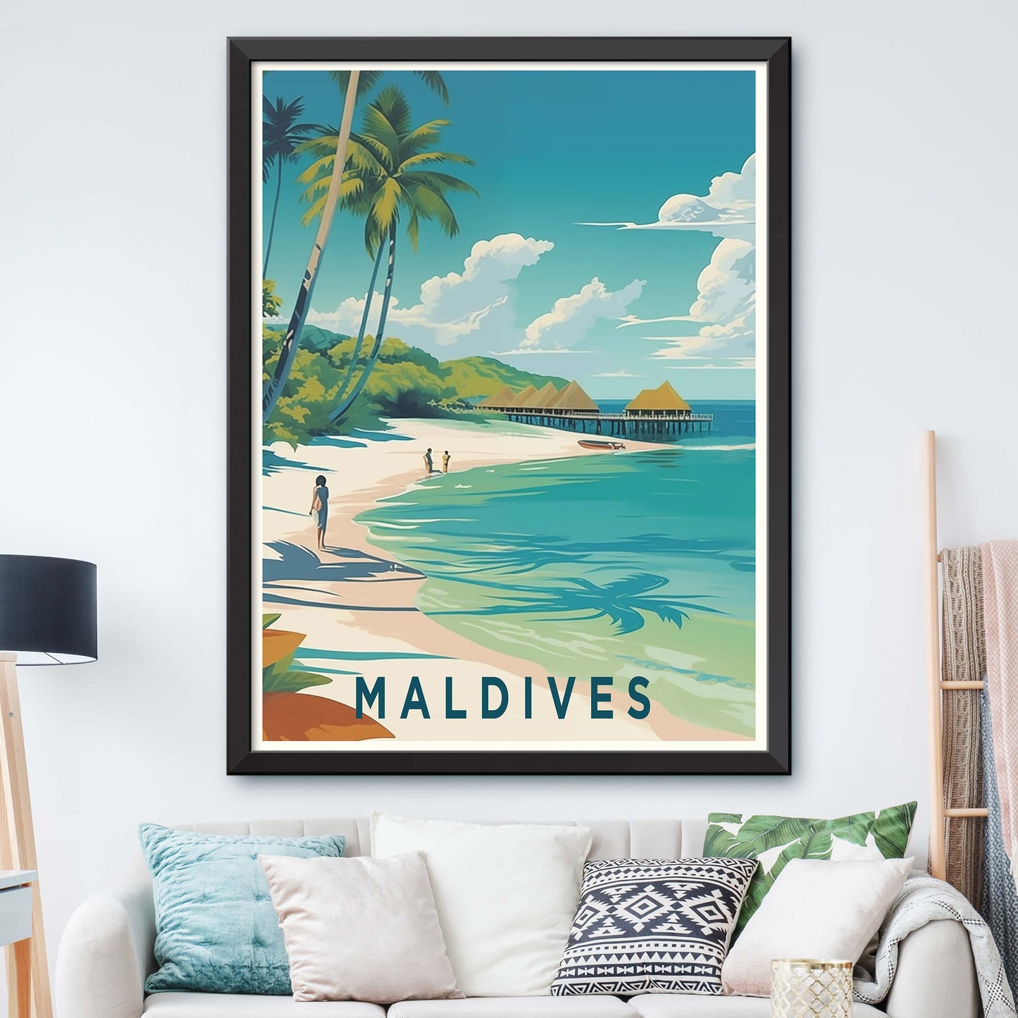 Maldives Travel Print Wall Art Maldives Wall Hanging Home Décor Maldives Gift Art