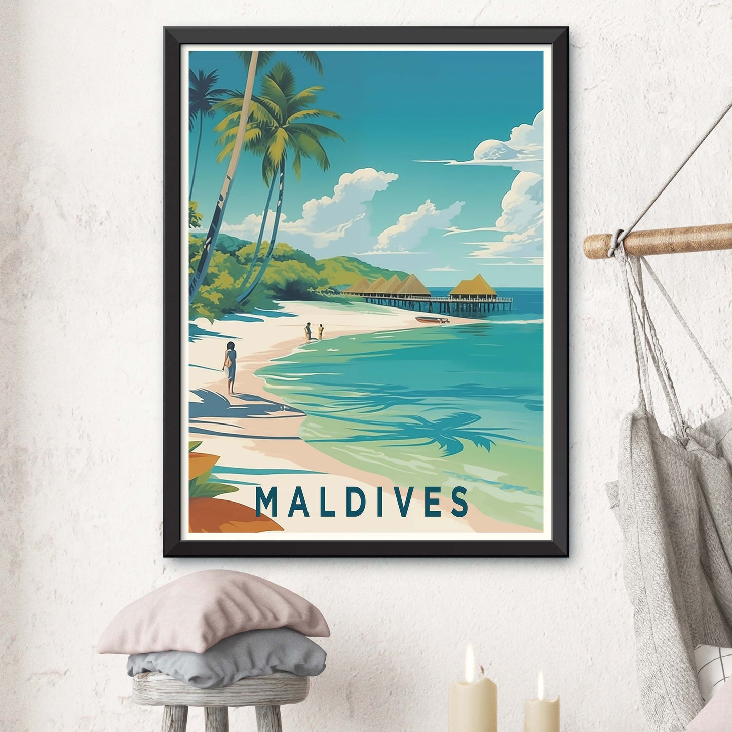 Maldives Travel Print Wall Art Maldives Wall Hanging Home Décor Maldives Gift Art