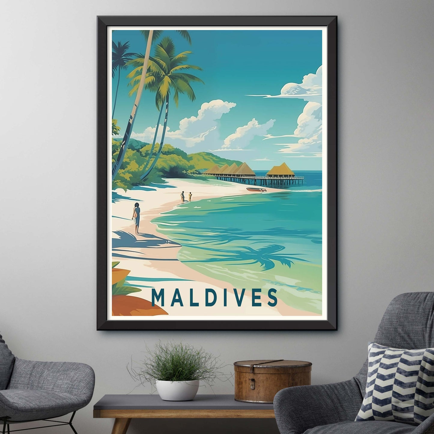 Maldives Travel Print Wall Art Maldives Wall Hanging Home Décor Maldives Gift Art