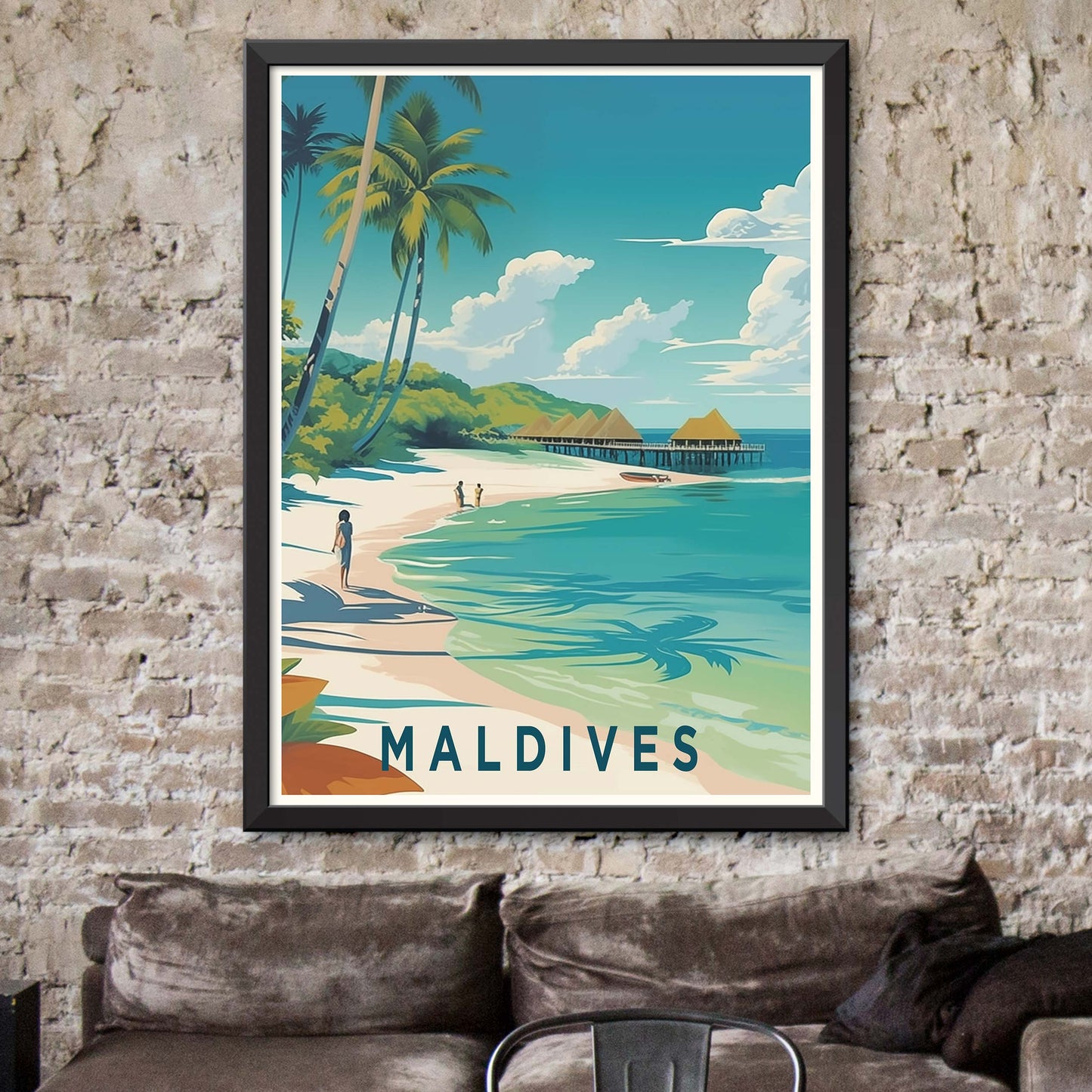 Maldives Travel Print Wall Art Maldives Wall Hanging Home Décor Maldives Gift Art