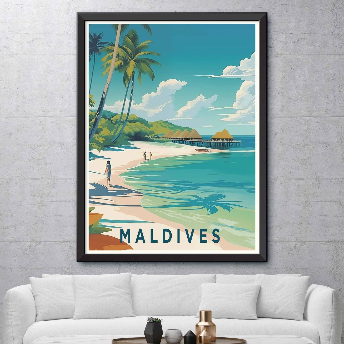 Maldives Travel Print Wall Art Maldives Wall Hanging Home Décor Maldives Gift Art