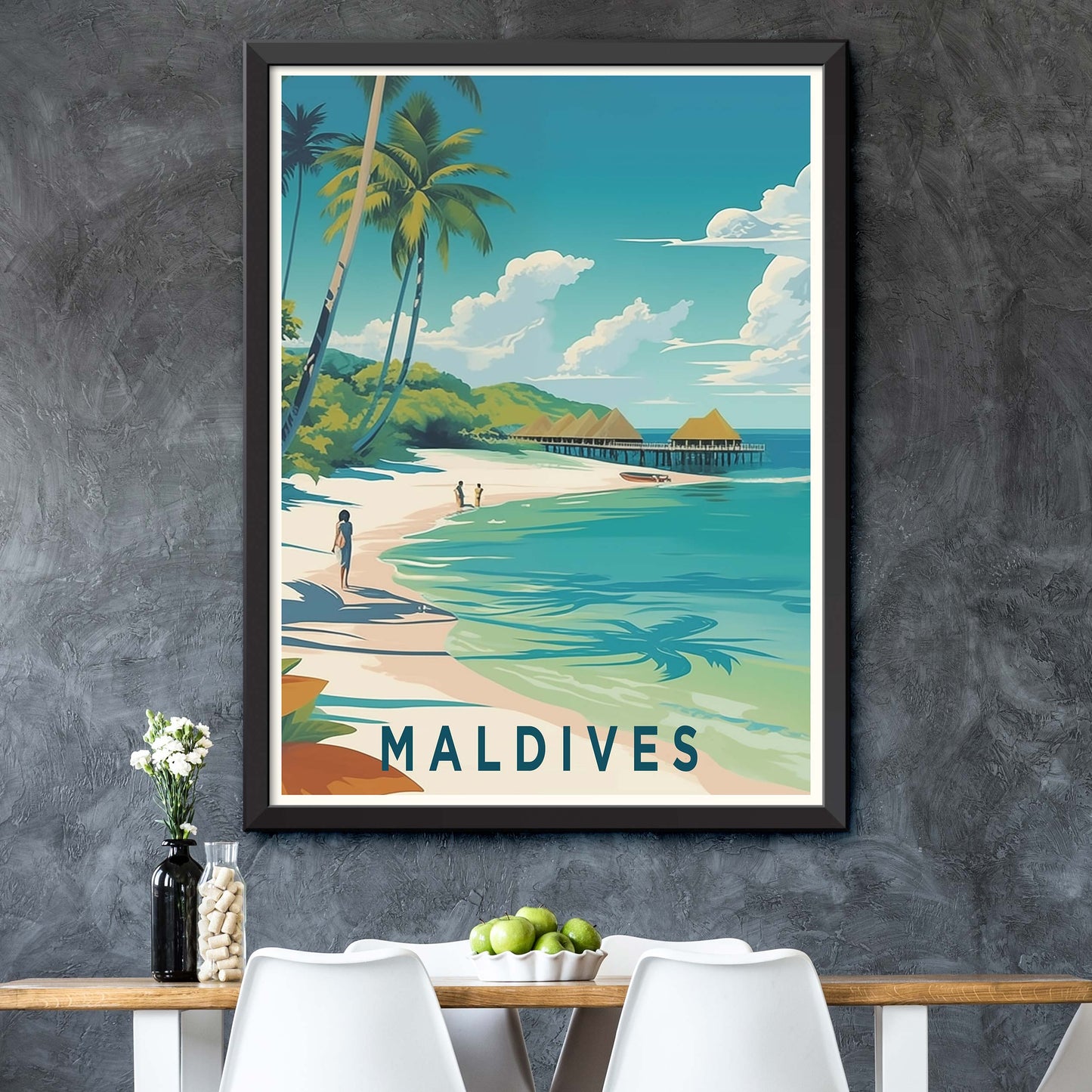 Maldives Travel Print Wall Art Maldives Wall Hanging Home Décor Maldives Gift Art