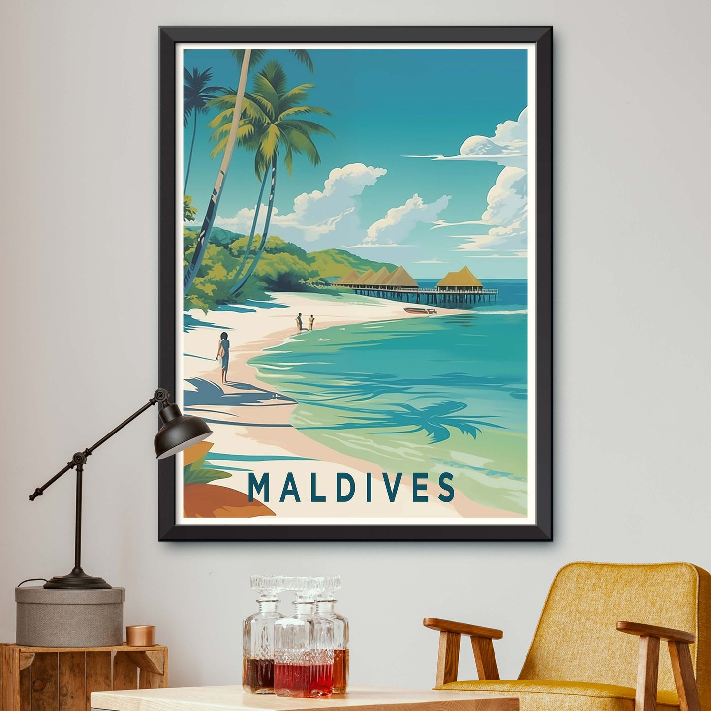 Maldives Travel Print Wall Art Maldives Wall Hanging Home Décor Maldives Gift Art